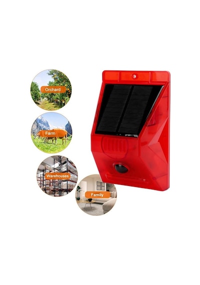 Powermaster Pm-26957 Sesli Hayvan Kovucu Alarm Cihazı Uzaktan Kumandalı Solar Panelli
