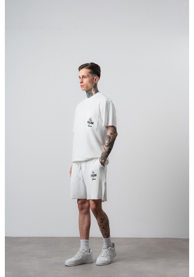 Erkek Far From Basic Baskılı Regular Fit T-shirt Şort Takım Ekru