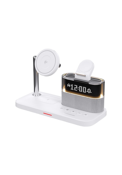 Piili 20w 3'ü 1 Arada Kablosuz Şarj İstasyonu & Night Light P - C09 Beyaz