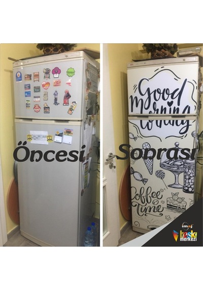 Buzdolabı Ve Bulaşık Makinesi Kapak Folyo Kaplama Coffee Time (395082757)