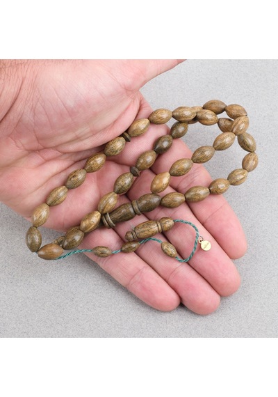 Plesenk Ağacı Halkalı İmame Beyzi Kesim 8x13mm Tesbih Kahverengi