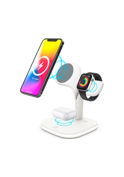 Ally Apple Uyumlu iPhone 13-12  Watch Tutucu Kablosuz Şarj İstasyonu Hızlı Şarj Standı LED Işıklı