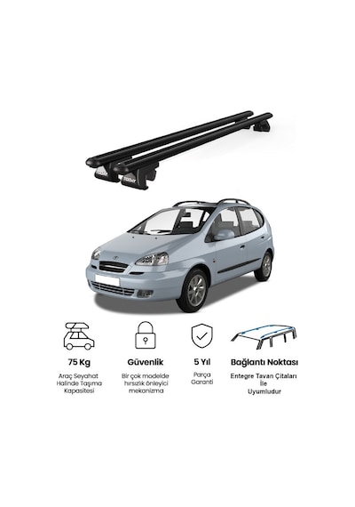 Venüs Daewoo Rezzo 2005-2008 Uyumlu Siyah Ara Atkı Port Bagaj Tavan Barı
