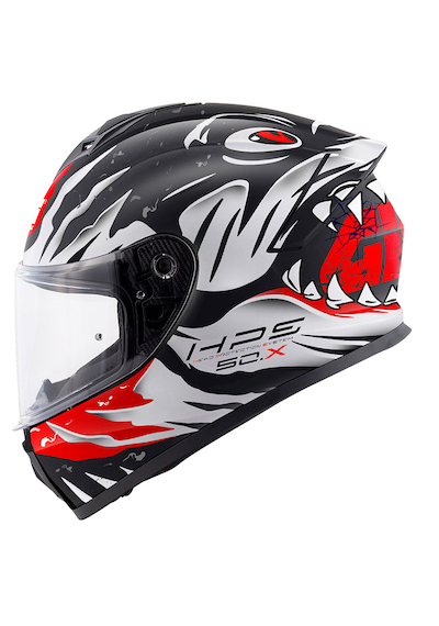 Gıvı 50.x Sharkbıte Fullface Motosiklet Kaskı Mat Siyah - Kırmızı - Beyaz