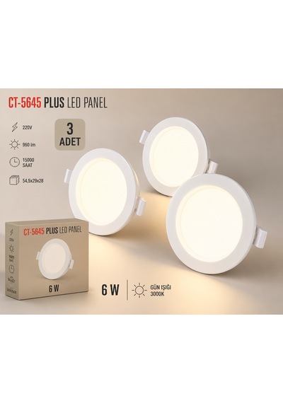 Ct-5645 Plus Led Panel Günışığı 3 Adet Beyaz