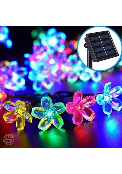 Technojet 20 Ledli Solar Çiçekli Rgb Bayçe Aydınlatma Dekorasyon Çok Renkli
