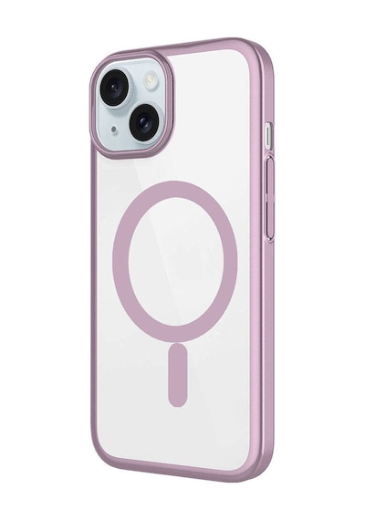 Zeyline Apple Uyumlu iPhone 15 Wireless Şarj Özellikli Sert Pc Zore Mat Riksos Magsafe Kapak-pembe
