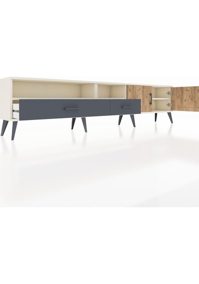 Arges Tv Ünitesi 3 Raflı 2 Çekmeceli 2 Kapaklı 220x30x51 Aytaşı-çam/antrasit Atlas Çam/antrasıt - Aytası Arges Tv Ünitesi 3 Raflı 2 Çekmeceli 2 Kapaklı 220x30x51 Aytaşı-çam/antrasit Atlas Çam/antrasıt - Aytası