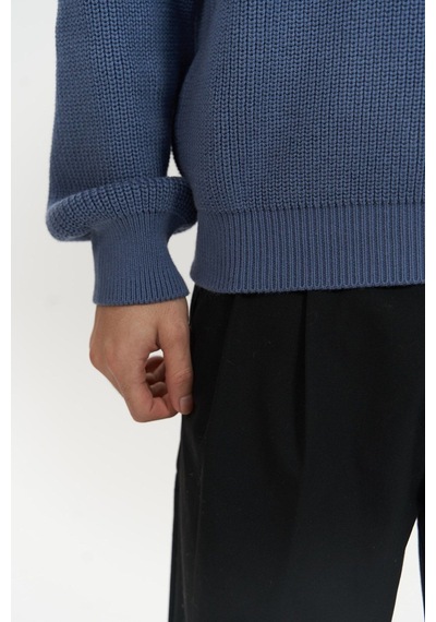 Mai Collection Mai Studios Co. Magnus Polo Yaka İndigo Erkek Triko Kazak İndigo