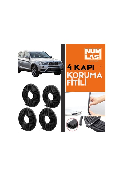 Bmw X3 F25 2010-2017 4 Kapı Koruma Fitili Siyah Renk Numlas-a Kalite-nm2336