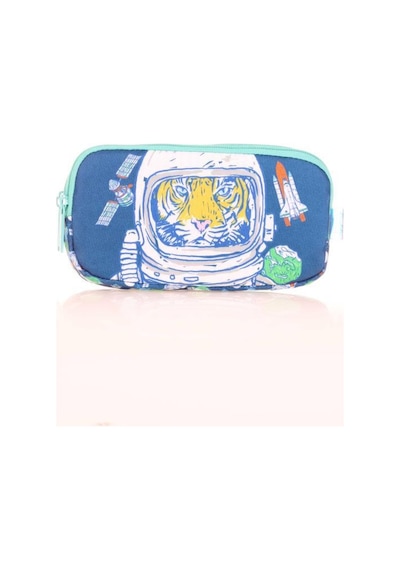 Kaukko Kids 3 Bölmeli Kalem Çantası Square Tiger Mavi L8164