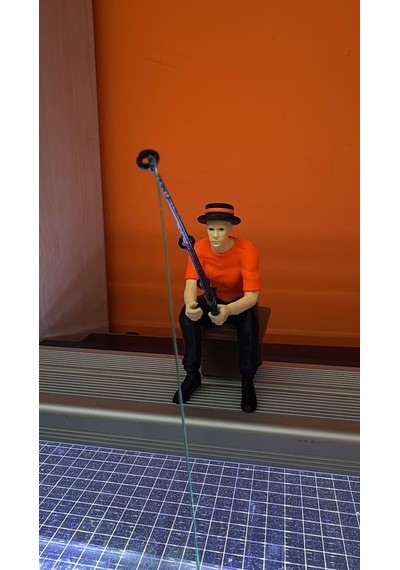 3d Balık Tutan Adam Turuncu