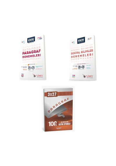 2027 2027 Limit Tyt Tüm Dersler Msü Kpss Dgs Paragraf 25 X 25 + Sosyal Bilimler 20x20 Deneme + Ankapade 3'lü Set