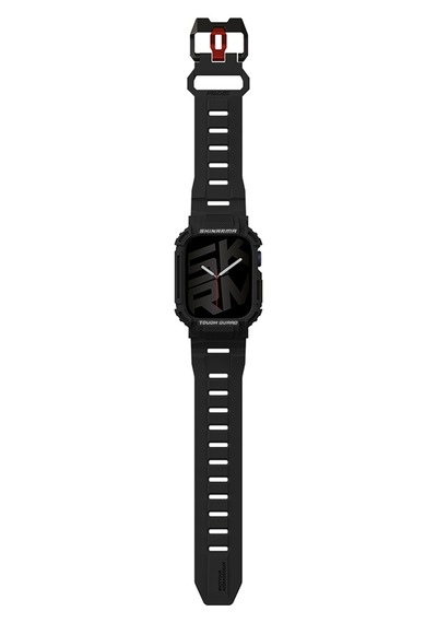 Watch 44 Mm Uyumlu 2in1 Tpu Kasa Koruyuculu Silikon Kordon Skinarma Mecha Siyah