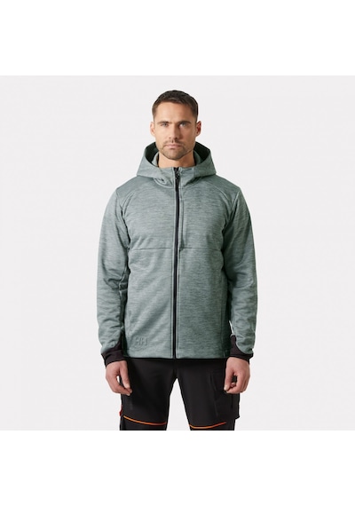 Tech Hooded Midlayer Jacket - Grey Melang - Xl Gri
