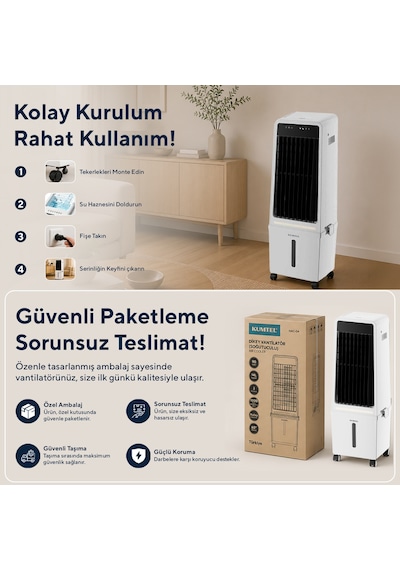 Kumtel Sulu Portatif Hava Soğutucu Air Cooler Hac-04