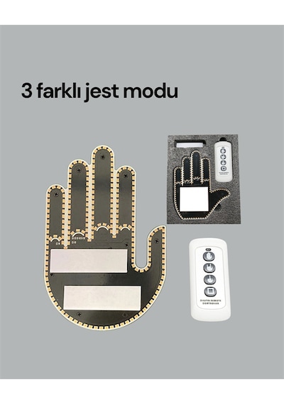 Yüksek Görünürlüklü Otomobil Jest Işığı 3 Modlu Led Arka Cam Aksesuarı, Pratik Eğlenceli