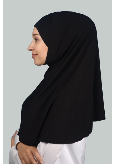 Altobeh İkili Set Pratik Eşarp Hazır Türban ve Hijab Tesettür Bonesi (XL) - Siyah