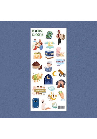 M62 Ramazan Ve Çocuk İslami Sticker Seti Çok Renkli
