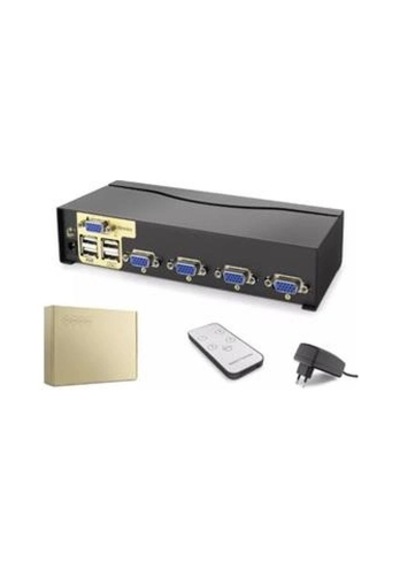 Hadron Hdx1381 4 Port Vga Kvm Switch Uzaktan Kumanda 5v Adaptör Kdo
