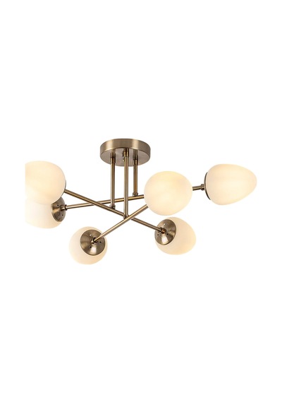 Mudo Home Perla 6'lı Gold Avize 32x81 Cm Beyaz