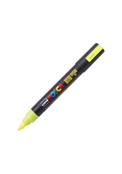 Uni Posca Pc-5m Su Bazlı Poster Marker Kalem 1.8-2.5 Mm Fluorescent Yellow F2 Çok Renkli
