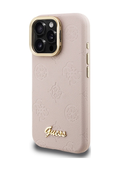 Apple Uyumlu iPhone 16 Pro Max Kılıf Guess Lisanslı M safe Şarj Özellikli Kamera Standlı Peony Kapak Pembe