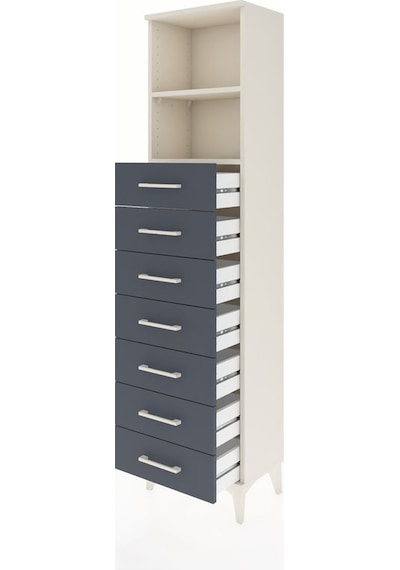 Arges Dolap 2 Raflı 7 Çekmeceli 44x30x182 Aytaşı-antrasit Aytaşı