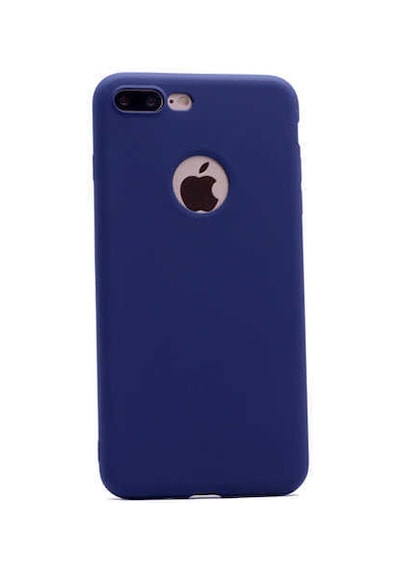 Noktaks - Apple Uyumlu iPhone 8 Plus - Kılıf Mat Soft Esnek Premier Silikon Kapak - T1643 - Lacivert Lacivert