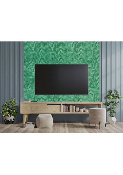 Tink 3d Kendinden Yapışkanlı Akustik Keçe Panel Duvar Kağıdı Desenli 52x98 Cm 10 Adet 5 M² Yeşil