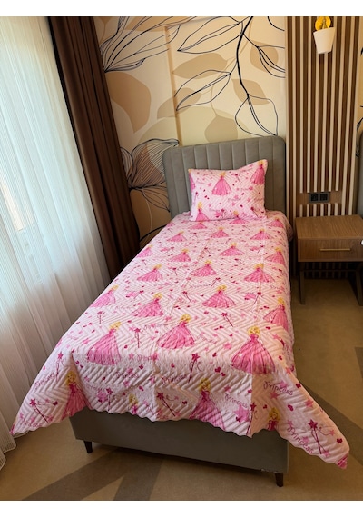 Prenses Desenli Pike Takımı Tek Kişilik Çok Renkli