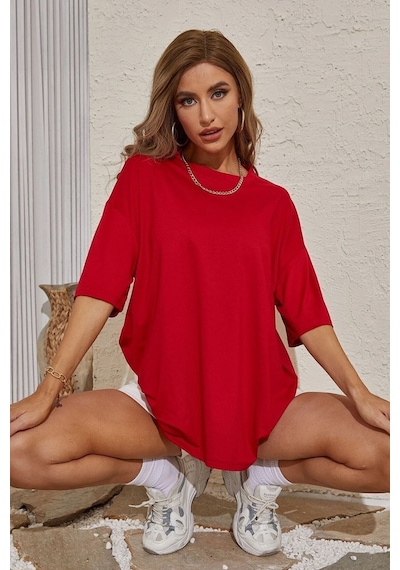 Uyguntarz Unisex Fructification Baskılı T-shirt Kırmızı