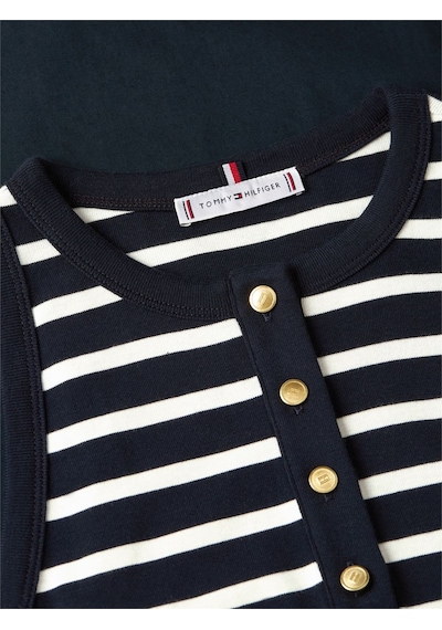 Tommy Hilfiger Gold Button Poplın Mıx Dress Kadın Mavi Elbise - Ww0ww49628