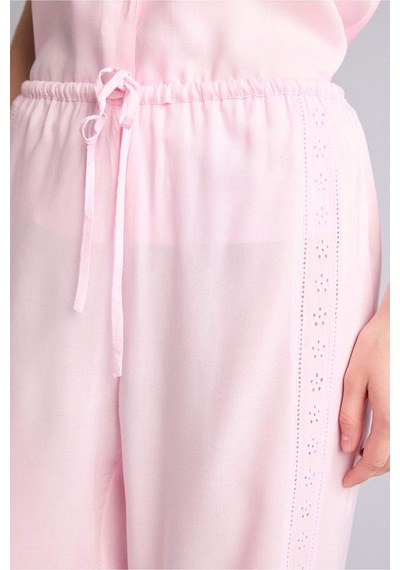 Defacto Regular Fıt Uzun Boy Dokuma Pijama Alt G4372ax26sppn648 Pembe-pn648