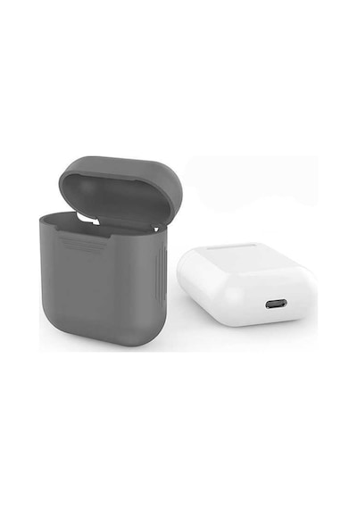 Apple Uyumlu AirPods Zore Standart Silikon Kılıf Gri