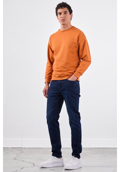 Dufy Kiremit Bisiklet Yaka Regular Fit Erkek Sweatshirt Kiremit