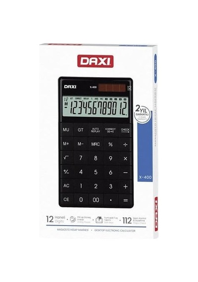 Daxi X-400 Siyah 12 Hane Masaüstü Hesap Makinesi