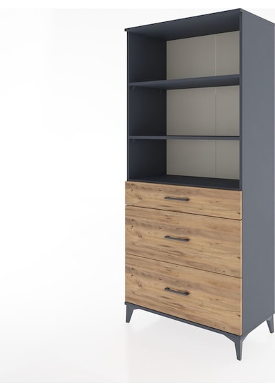 Hyperion Dolap 3 Raflı 3 Çekmeceli 88x44x195 Antrasit-çam Antrasit