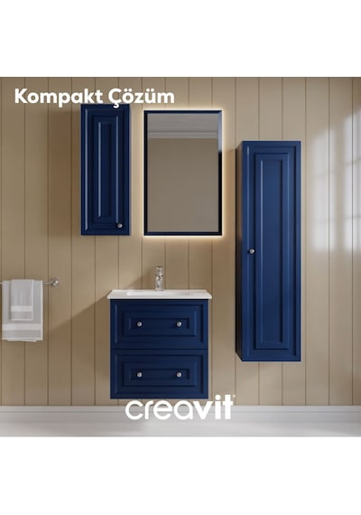 Creavit Kayra Mat Safir Blue Çekmeceli Lavabo Dolabı 60 Cm Antrasit Creavit Kayra Mat Safir Blue Çekmeceli Lavabo Dolabı 60 Cm Antrasit