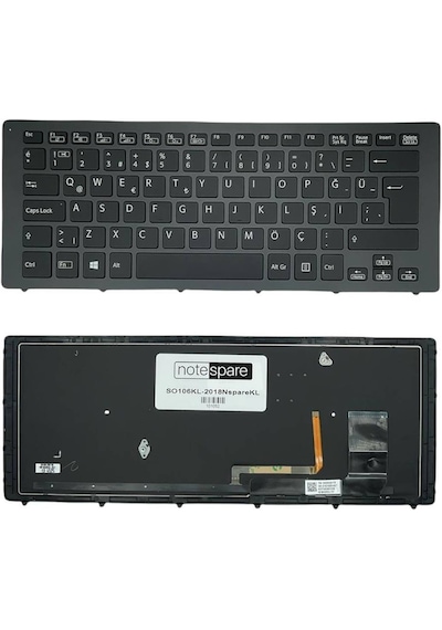 Sony İle Uyumlu Vaio Fit Svf15n, Svf-15n Notebook Klavye Işıklı Siyah Tr