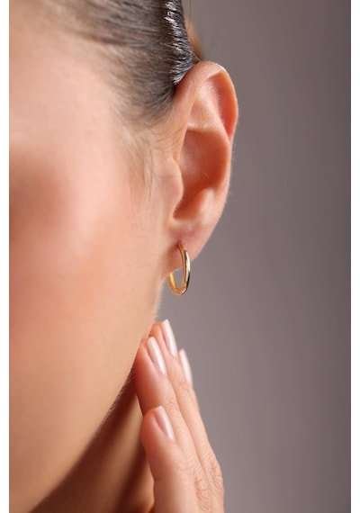 Altın Du Z Oval Halka Ku Pe 1.6 Cm 2mm