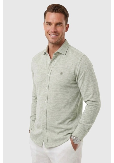 Rizzup Yeşil Slim Fit Çizgili %100 Pamuk Erkek Gömlek Nefes Alan Şık Günlük Gömlek 2602626