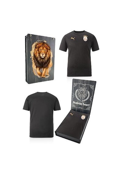 Galatasaray Lisanslı Sıfır Yaka Siyah A Takım Antrenman T-shirt Siyah - Kırmızı