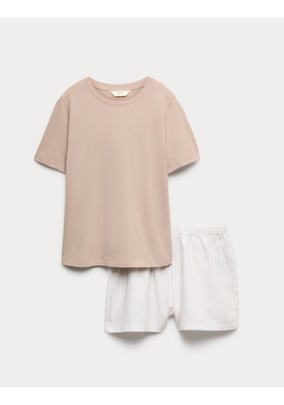 Marks & Spencer Şortlu Pijama Takımı T37004645F Çok Renkli