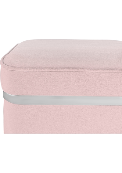 Zengo Silver Twin Line Kare Puf -pembe Kumaş, Dekoratif Makyaj Masası Pufu-modern Style