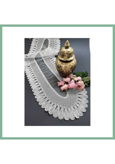 Bşkvirgo Kadife Detaylı Runner, Çeyizilk Tek Runner 120x30cm Bsk2026 Çok Renkli