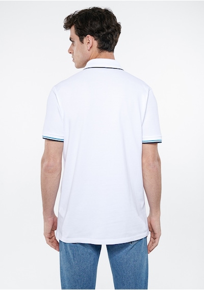 Mavi - Beyaz Polo Tişört 0611407-620 Beyaz