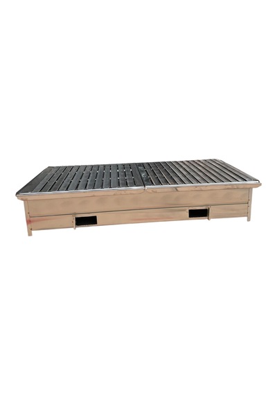 Paslanmaz Kömürlü Mangal 40 X 90 Cm Masaüstü Gri