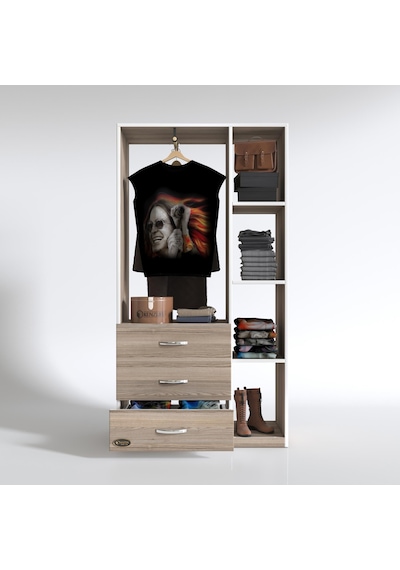 Kenzlife giysi dolabı ökkeş 175*90*40 crd gardırop 3 çekmeceli