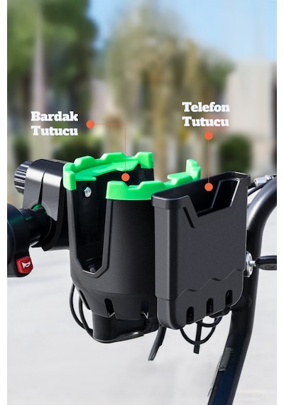 Motorsiklet Bisiklet Atv Telefon Ve Bardak Tutucu Tutacağı 2in1 X23 1 Adet